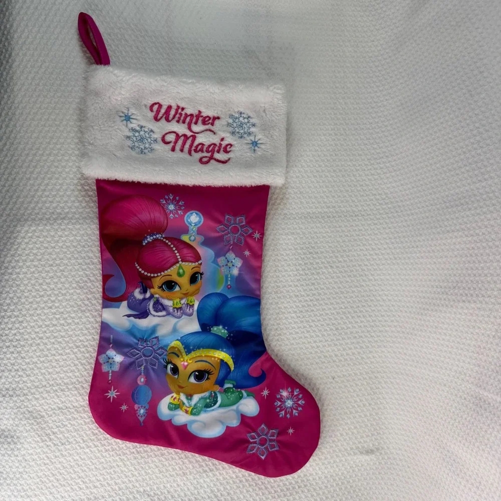 Angry Birds & Shimmer and Shine Kids Christmas Stocking Set Blue Pink Holiday